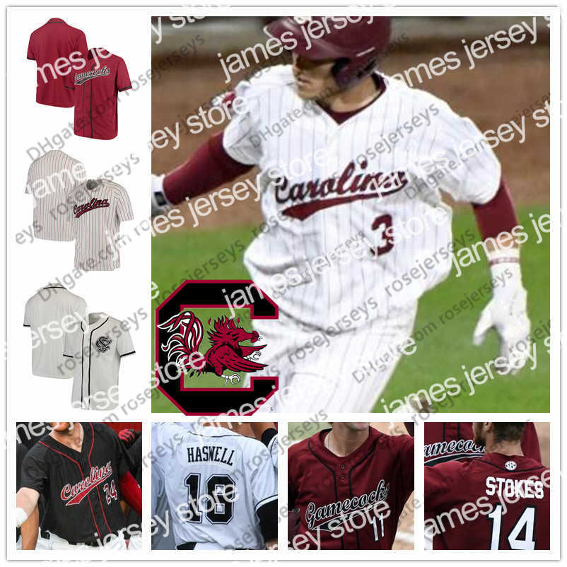 College Baseball Wears Custom NCAA Gamecocks #2 Noah Campbell 3 Brady Allen 5 TJ Hopkins 11 Andrew Eyster 41 Cole Ganopulos White Red Black Baseball Jersey, White with black
College Baseball Wears Custom NCAA Gamecocks #2 Noah Campbell 3 Brady Allen 5 TJ Hopkins 11 Andrew Eyster 41 Cole Ganopulos White Red Black Baseball Jersey, White with black