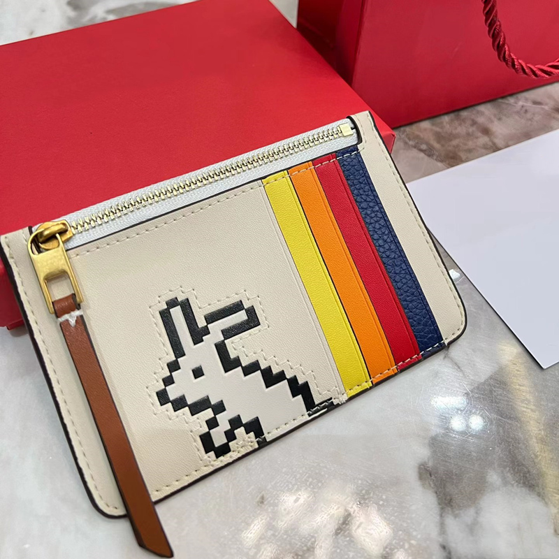 Mini Short Rabbit Wallets card holders designer wallet woman coin purses cute purse holder clutch Zipper Pocket Cowhide Leather 5A 2023