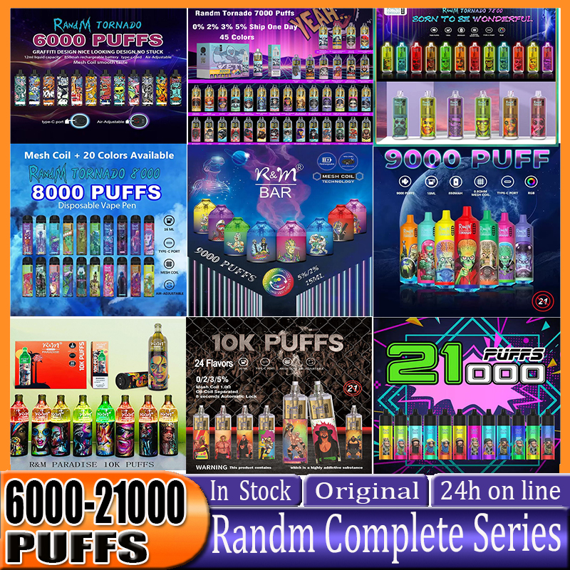 Original RandM Tornado Disposable E Cigarettes Pod Device Vape Pen Kit 1000 2000 3000 4000 6000 7k Puffs Battery 14Ml Prefilled Cartridge Mesh Coil Rgb Light
Original RandM Tornado Disposable E Cigarettes Pod Device Vape Pen Kit 1000 2000 3000 4000 6000 7k Puffs Battery 14Ml Prefilled Cartridge Mesh Coil Rgb Light