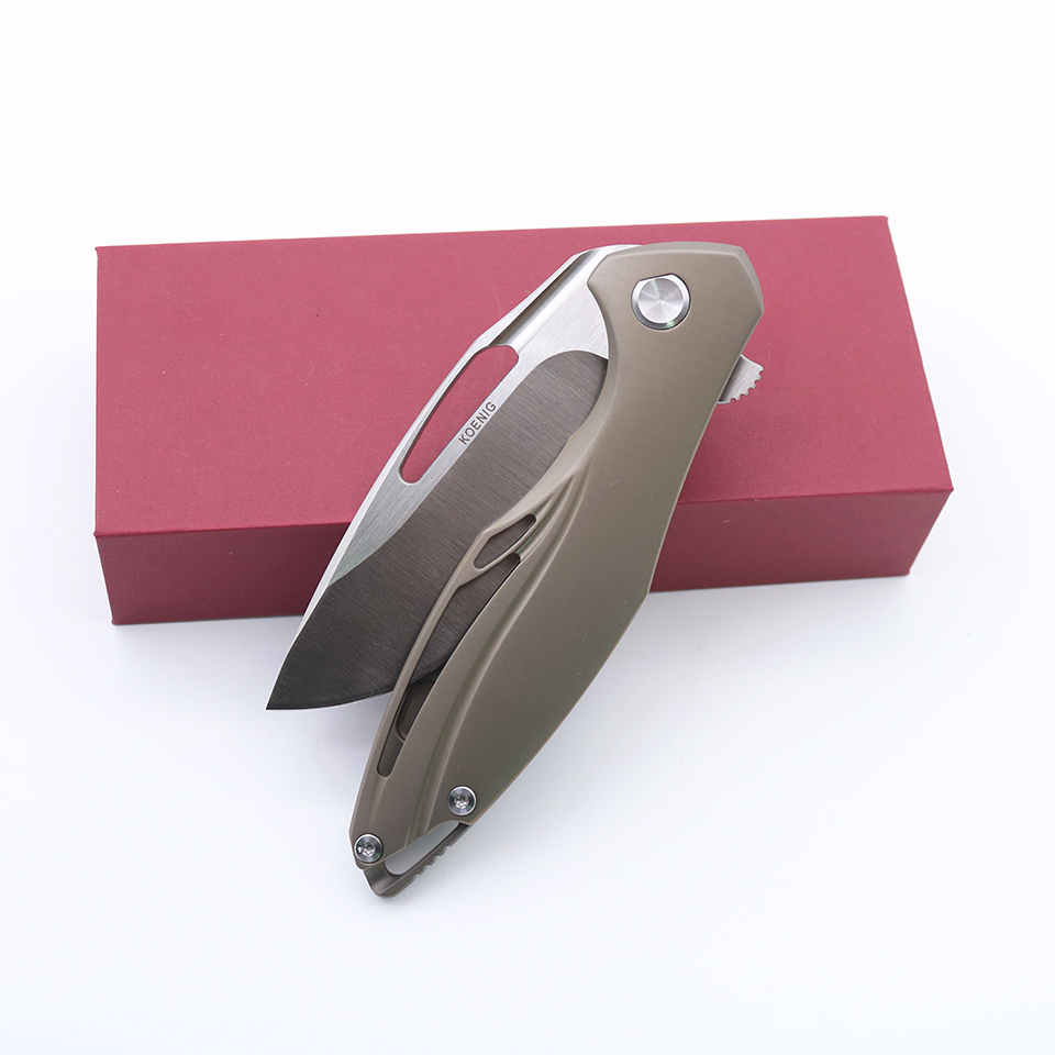 Smke Knives Koenig Arius Flipper Folding Knife Satin D2 Blade Bronze Anodized Titanium Handle Tactical Survival Pocket Knife Outdoor Camping Tools
Smke Knives Koenig Arius Flipper Folding Knife Satin D2 Blade Bronze Anodized Titanium Handle Tactical Survival Pocket Knife Outdoor Camping Tools