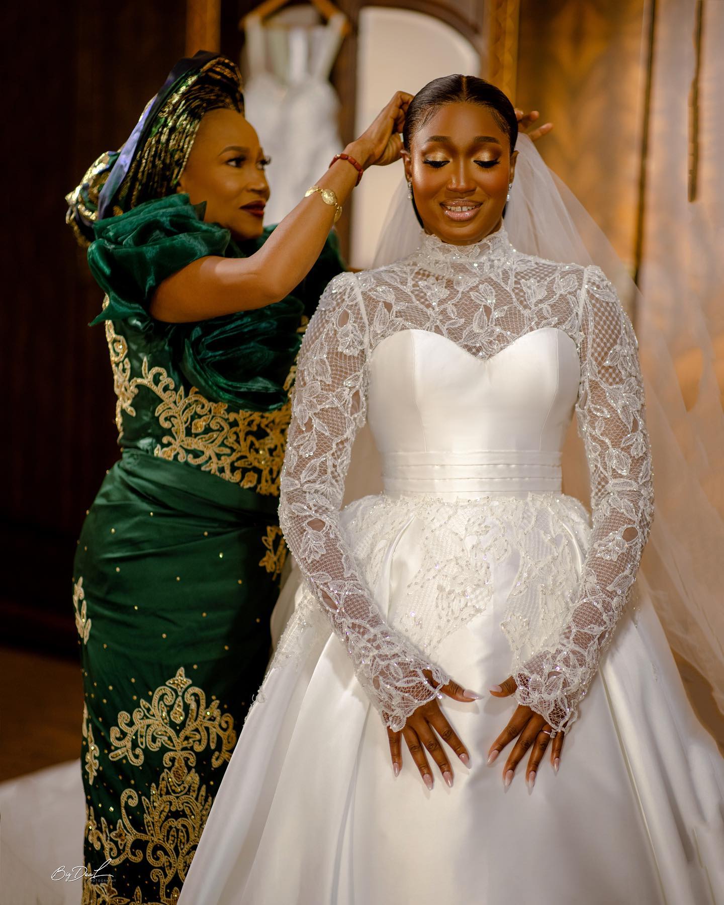 African 2023 Mermaid Wedding Dresses with Detachable Train Puffy Skirt High Neck Country Garden Royal Bridal Gowns Vestido De Novia