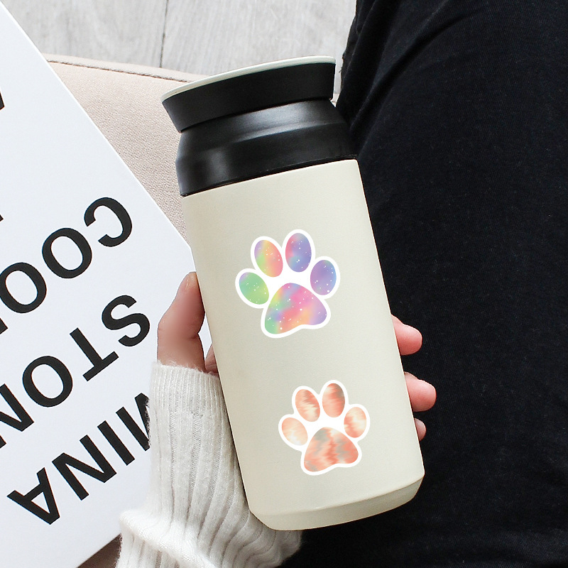 60pcs Cute Colorful Paw Print Stickers CatPaw DogPaw Graffiti Stickers for DIY Luggage Laptop Skateboard Motorcycle Bicycle Sticker