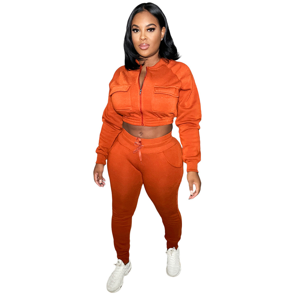 Fall Winter Tracksuits Women Outfits Two Piece Sets Long Sleeve Sweatsuits Solid Jacket And Pants Casual Sportswear Outdoor Fitness Jogger suits 8712