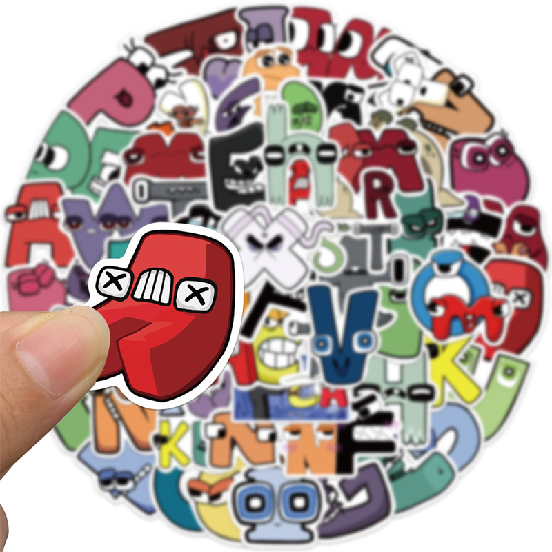 52Pcs Funny Alphabet Lore Sticker AlphabetLetter Graffiti Stickers for DIY Luggage Laptop Skateboard Motorcycle Bicycle Stickers