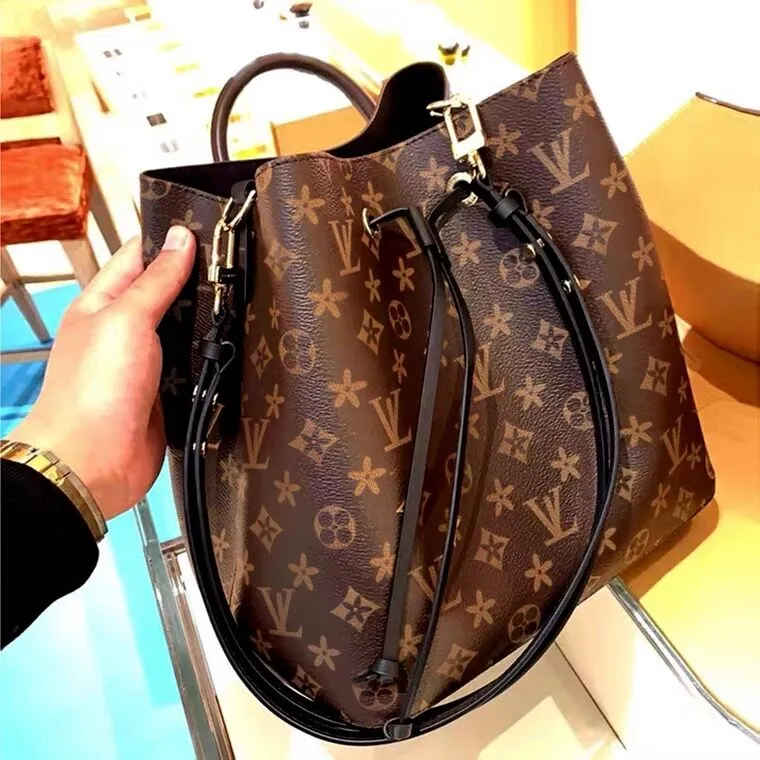 Women Leather NEONOE Bucket Shoulder Bags Designers Handbags Purse Female Messenger Bag Tote Fashion Crossbody Bag M44022 M44887