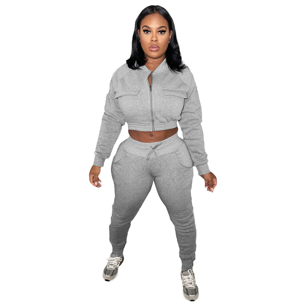 Fall Winter Tracksuits Women Outfits Two Piece Sets Long Sleeve Sweatsuits Solid Jacket And Pants Casual Sportswear Outdoor Fitness Jogger suits 8712