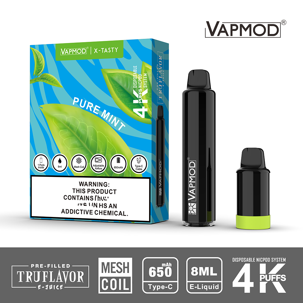 Authentic Vapmod QD41 X-TASTY Disposable E Cigarettes 4000 Puffs 5% Vapor Device 8ML Prefilled Pod Cartridge 650MAh Rechargeable Pod Adjustable Airflow Vape Pen OEM 
Authentic Vapmod QD41 X-TASTY Disposable E Cigarettes 4000 Puffs 5% Vapor Device 8ML Prefilled Pod Cartridge 650MAh Rechargeable Pod Adjustable Airflow Vape Pen OEM