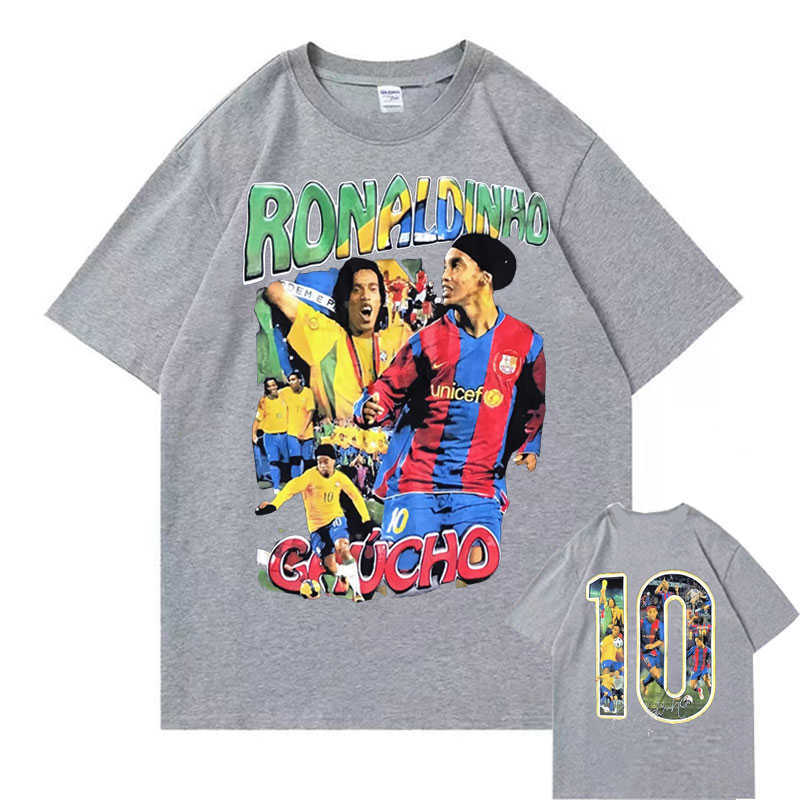 Men's T-Shirts Marino Morwood Ronaldinho Double Sided Graphic Tshirt Male Hip Hop Tee Oversized T Shirt Streetwear Men Fashion Casual T-shirts T2
