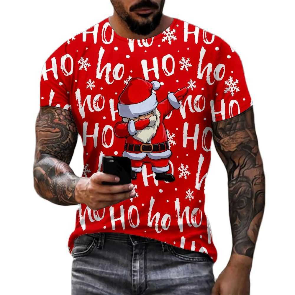 Men's T-Shirts New Christmas T-shirt For Men 3d Santa Funny Short Sleeve Tops Men's T-shirts Oversized Tee Shirt Man Xmas Clothing Ropa Hombre T230103