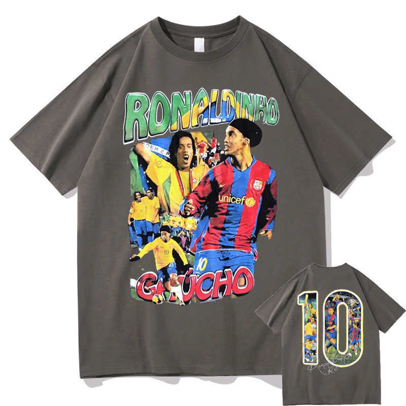 Men's T-Shirts Marino Morwood Ronaldinho Double Sided Graphic Tshirt Male Hip Hop Tee Oversized T Shirt Streetwear Men Fashion Casual T-shirts T2