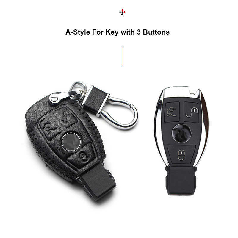 Genuine Leather Car Key Cover Keychain Case for Mercedes Benz CLS CLA GL R SLK AMG A B C S Class Remote Holder Accessories