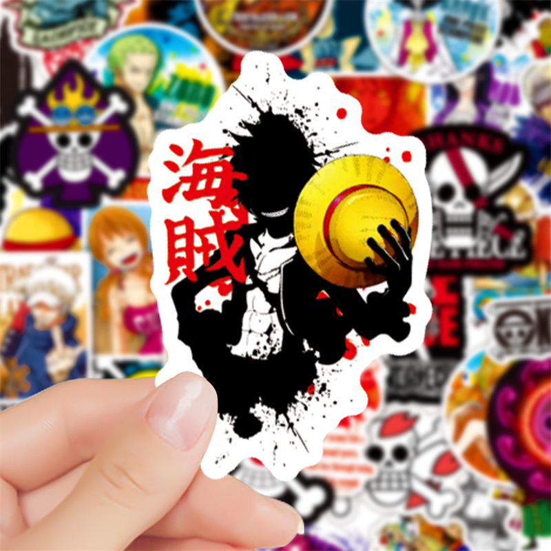 50Pcs classical anime One Piece stickers Luffy Graffiti Kids Toy Skateboard car Motorcycle Bicycle Sticker Decals Wholesale