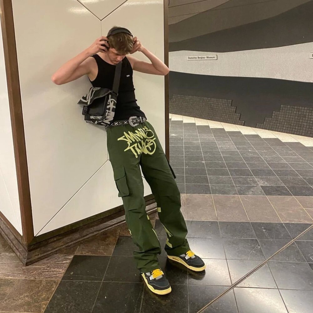 Men s Pants Harajuku Y2k Vintage Cargo Women Fashion Streetwear Pockets High Waist Straight Joggers Baggy 230103