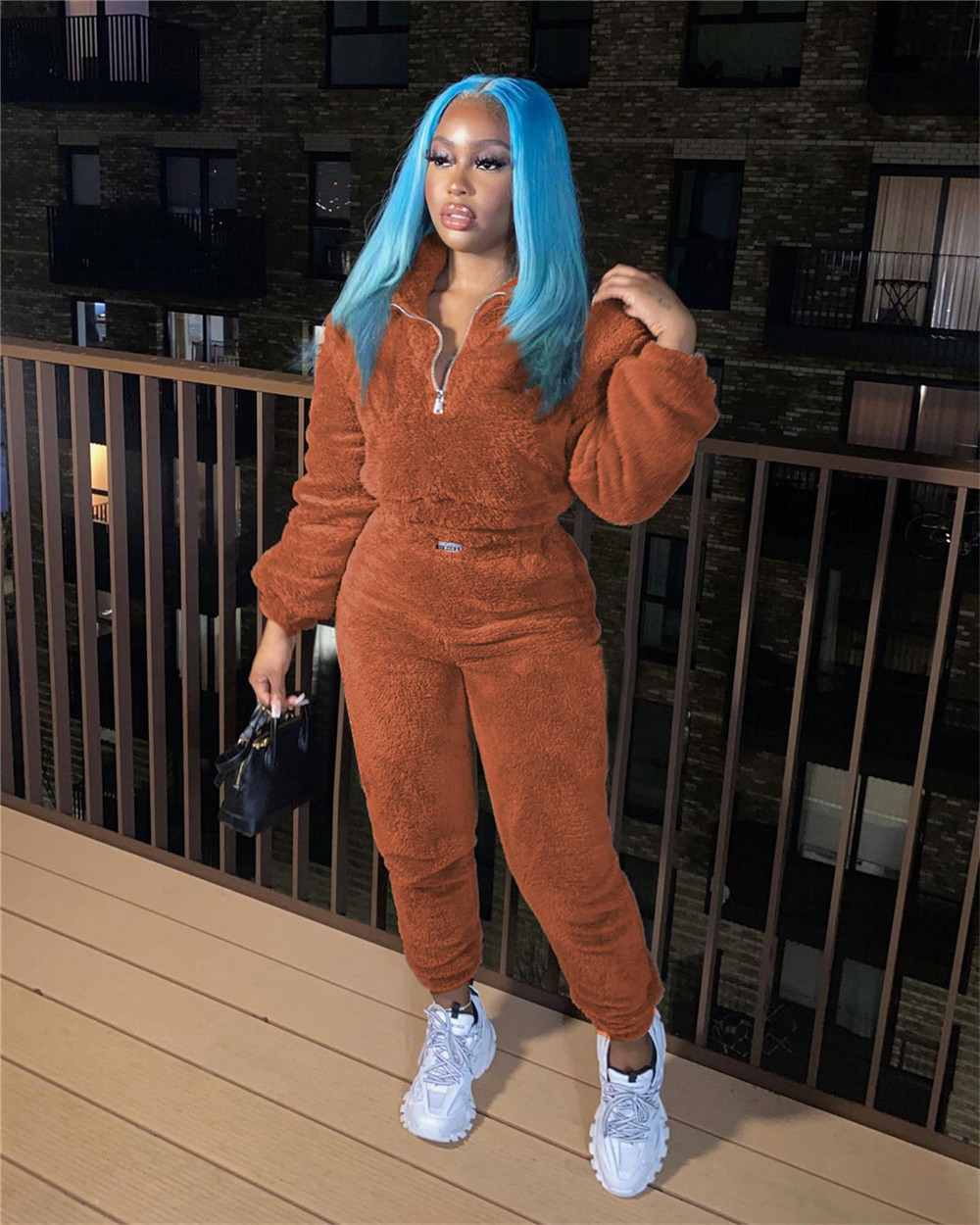 Fall Winter Women Tracksuits Fleece Sweatsuits Long Sleeve Pullover Top and Pants Two Piece Sets Casual Solid Outfits Thick Warm Sportswear Jogging su