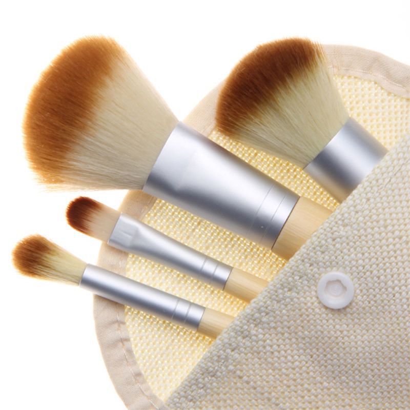 4pcs Bamboo Brushes Foundation Makeup Eye Shadow Blush Brush Cosmetic Set makeup brush set X250910