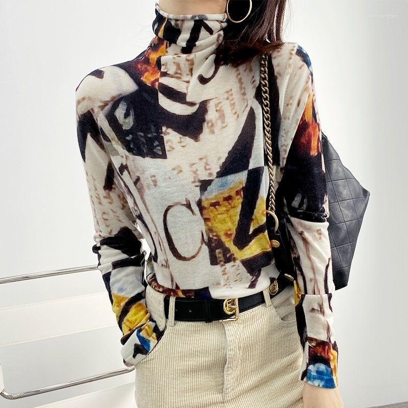 Women' T Shirts High Collared Spring Summer Bright Line Printing Cotton Top Elasticity Soft Women T-Shirts Slim Versatile Trend Long Sleeve, Picture color
Women' T Shirts High Collared Spring Summer Bright Line Printing Cotton Top Elasticity Soft Women T-Shirts Slim Versatile Trend Long Sleeve, Picture color