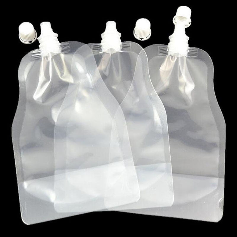 250ml Stand-up Transparent Plastic Drink Packaging Bag Spout Pouch for Beverage Liquid DIY Juice Milk Coffee