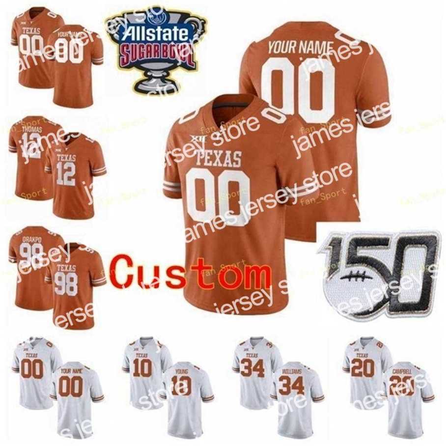 American College Football Wear Thr NCAA College Jerseys Texas Longhorns 49 Ta'Quon Graham 6 Devin Duvernay 6 Juwan Mitchell 6 Quandre Diggs Custom Football Stitched