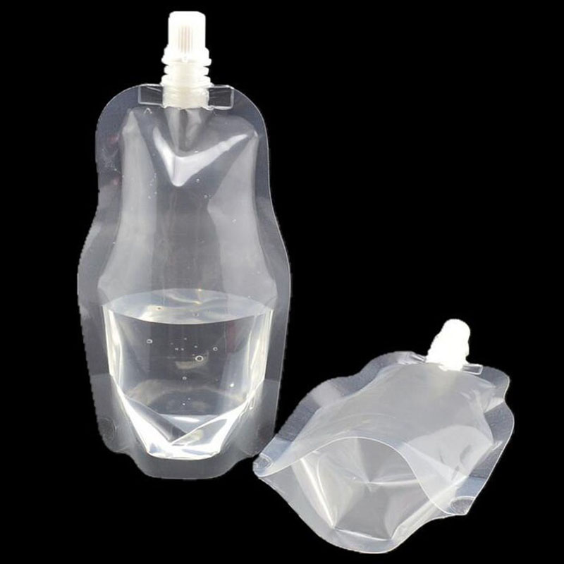 250ml Stand-up Transparent Plastic Drink Packaging Bag Spout Pouch for Beverage Liquid DIY Juice Milk Coffee