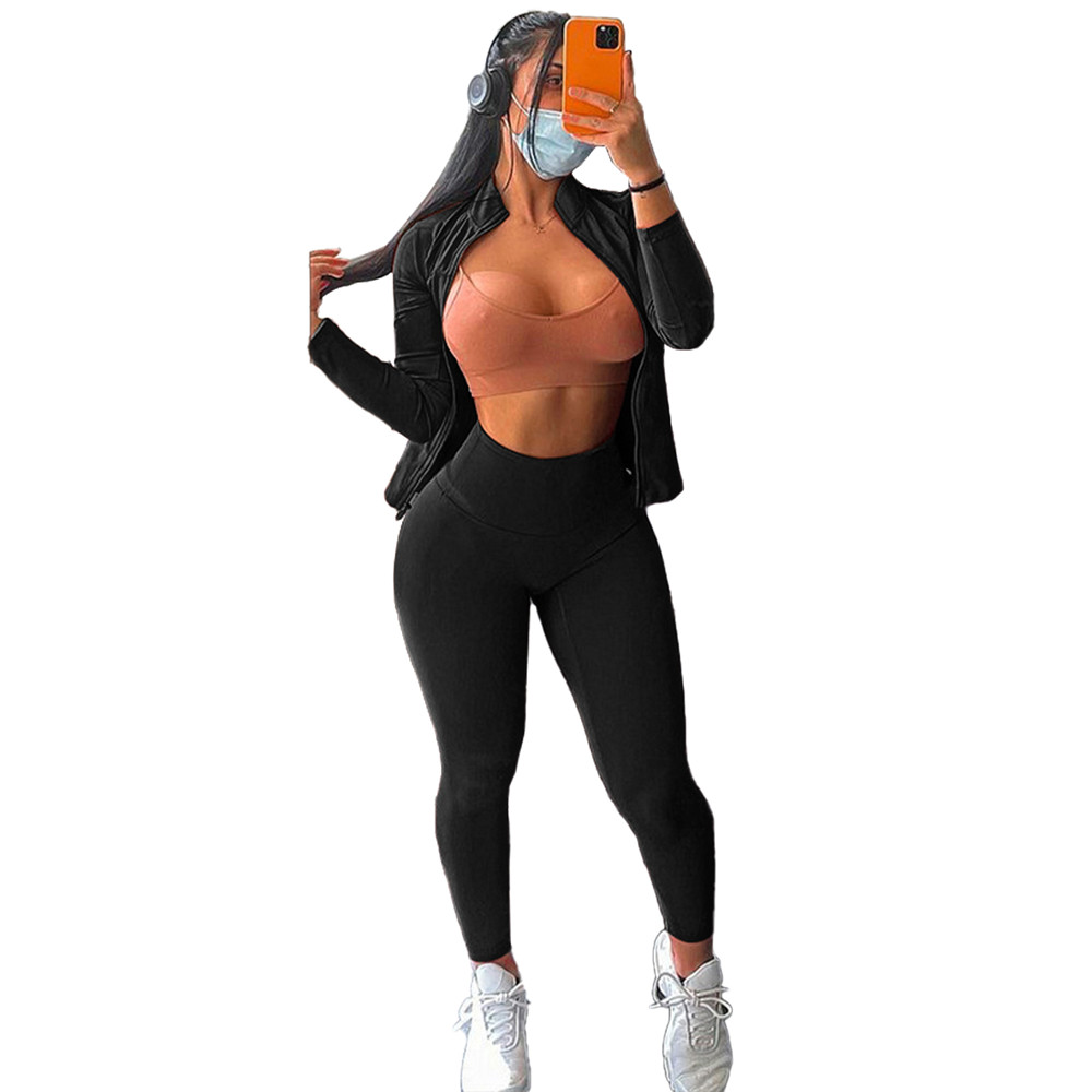 Fall Winter Tracksuits Women Outfits Plus size 2XL Long Sleeve Jacket and Pants Two Piece Sets Casual Workout Sportswear Solid Sweatsuits Jogging suit