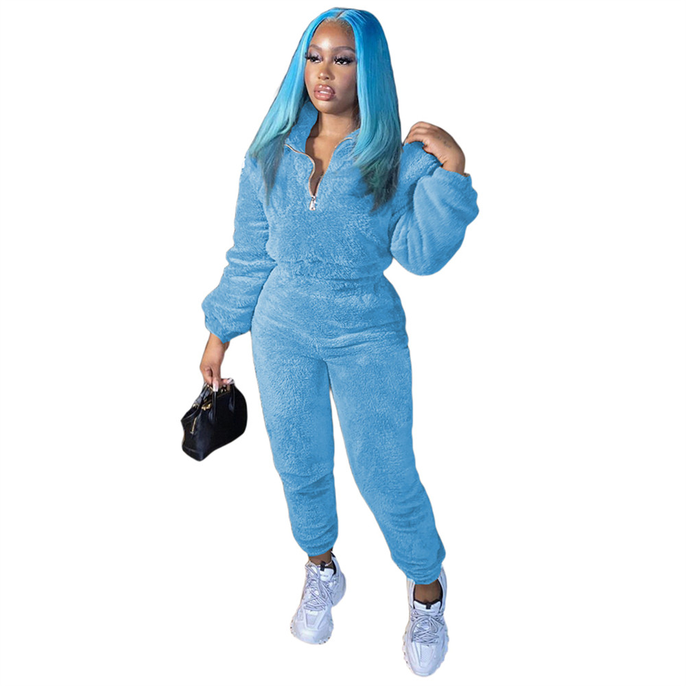 Fall Winter Women Tracksuits Fleece Sweatsuits Long Sleeve Pullover Top and Pants Two Piece Sets Casual Solid Outfits Thick Warm Sportswear Jogging su