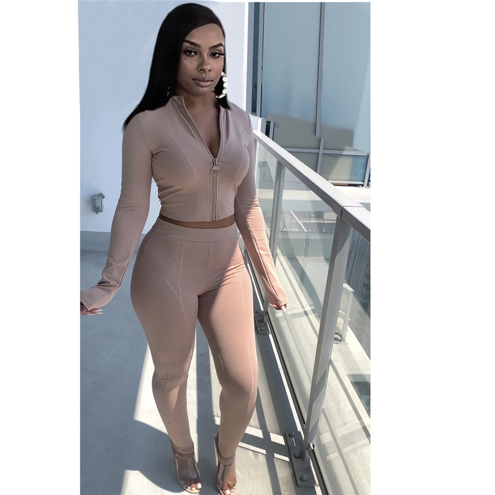 Fall Winter Women Tracksuits Plus size 2XL Outfits Long Sleeve Jacket and Pants Casual Solid Sportswear Outwork Sweatsuits Outdoor Jogger Suits Clothi