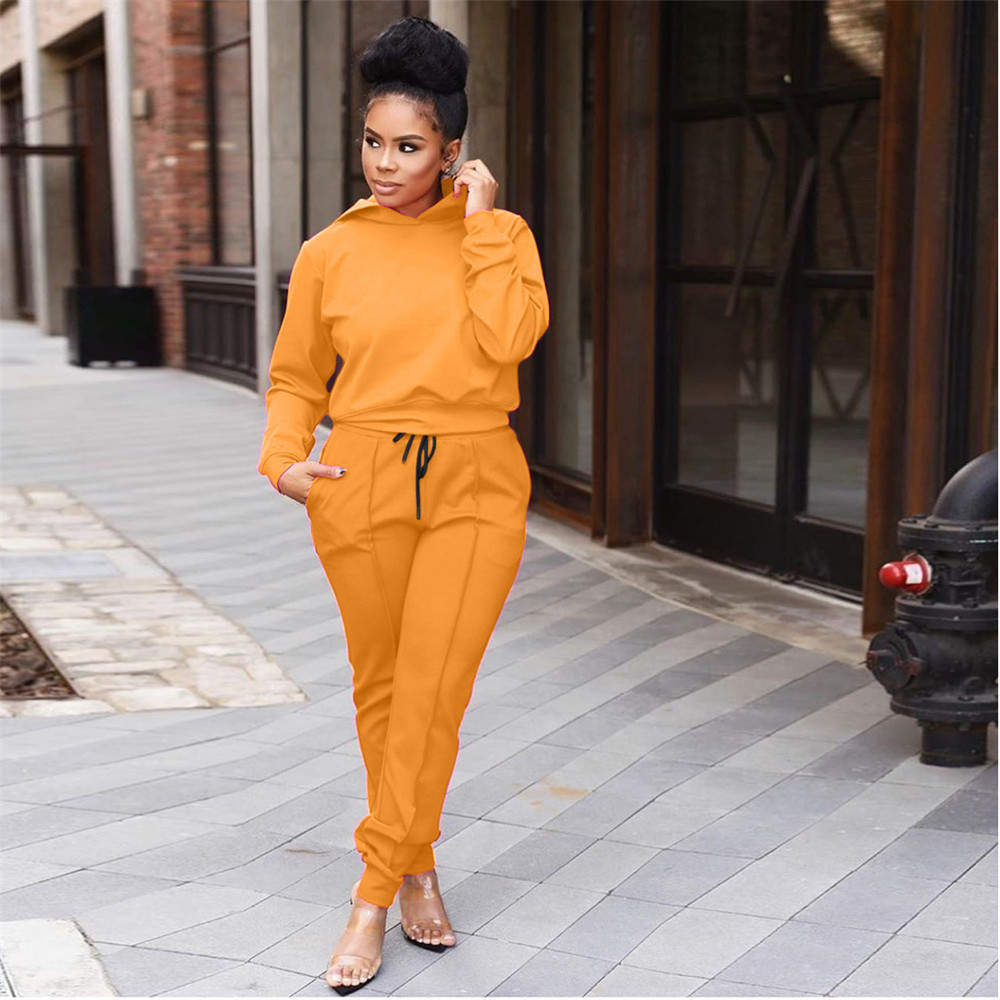 Fall Winter Women Tracksuits Plus size 3XL 4XL Long Sleeve Outfits Pullover Hooded Hoodie Pants Two Piece Sets Sweatsuits Casual Sportswear Jogger Sui
