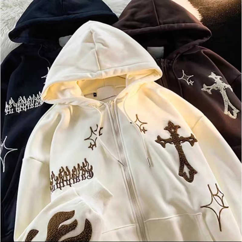 Y2k Hoodies Retro Cross Embroidered Hip Hop Harajuku Casual High Street Gothic Sweatshirt Streetwear Clothes Zip, Beige
Y2k Hoodies Retro Cross Embroidered Hip Hop Harajuku Casual High Street Gothic Sweatshirt Streetwear Clothes Zip, Beige