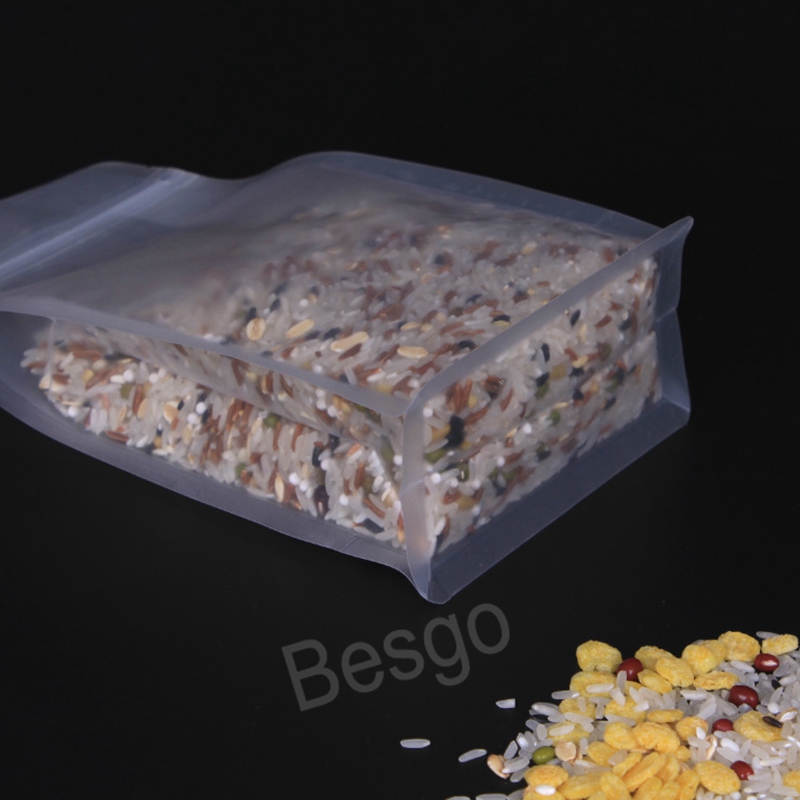 6 Sizes Plastic Matt Transparent Storage Bags Heat Sealable Resealable Zip Stand-Up Pouch Food Bean Storage Packaging Bag BH8183 TQQ