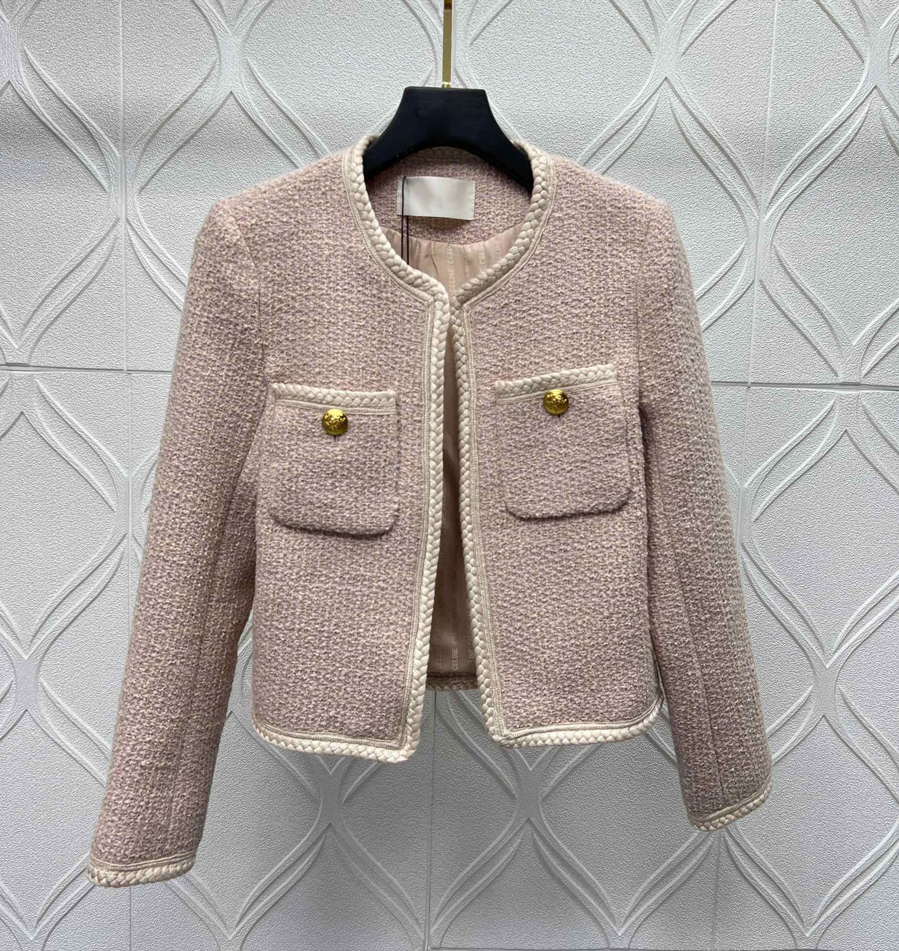 Cel Women' brand jacket 2023 New Women Autumn Winter Fashion Jacket logo top-grade Metal buckle Tweed jacket Casual Spring coat Cardigan birthday Valentine' day Gift, Pink
Cel Women' brand jacket 2023 New Women Autumn Winter Fashion Jacket logo top-grade Metal buckle Tweed jacket Casual Spring coat Cardigan birthday Valentine' day Gift, Pink