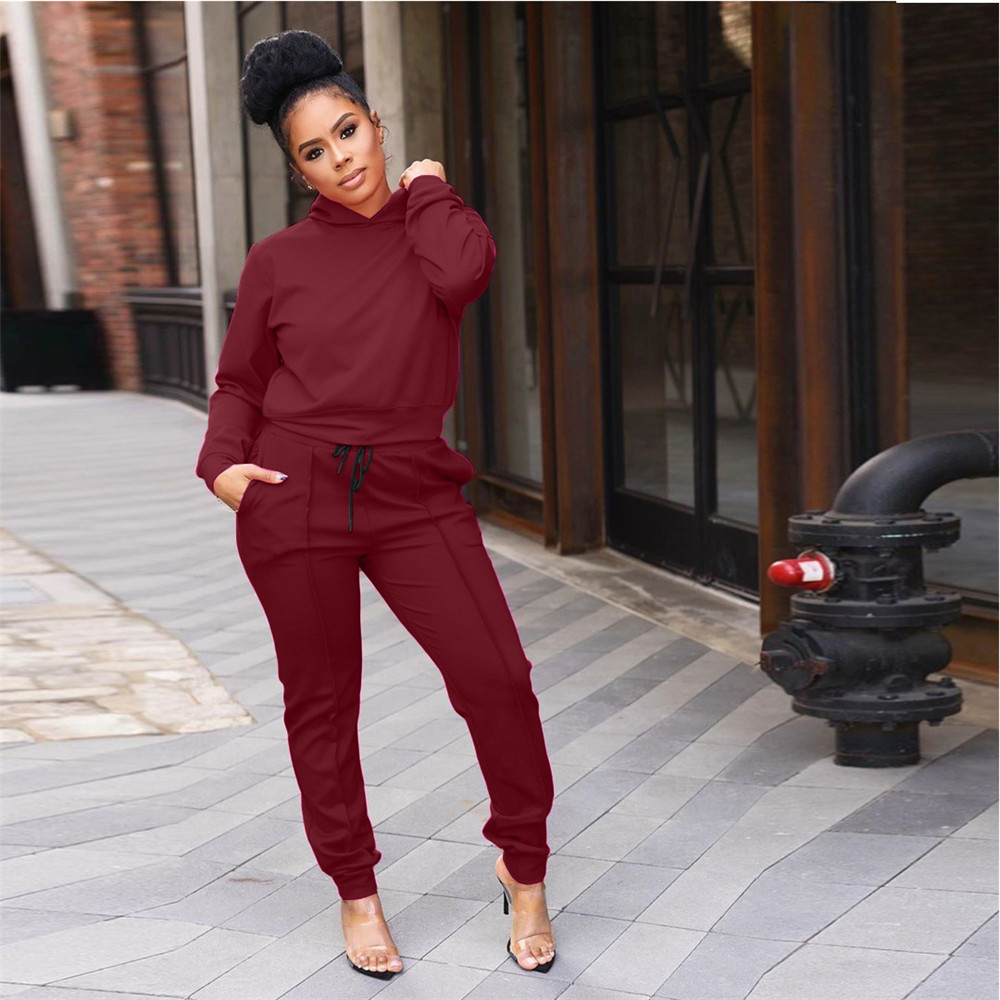 Fall Winter Women Tracksuits Plus size 3XL 4XL Long Sleeve Outfits Pullover Hooded Hoodie Pants Two Piece Sets Sweatsuits Casual Sportswear Jogger Sui