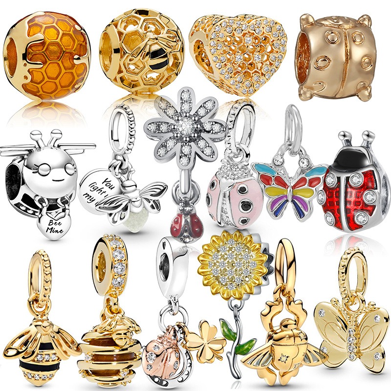 Fits Pandora Sterling Silver Bracelet Bee Sunflower Ladybug Butterfly Honeycomb Beads Charms For European Snake Charm Chain Fashion DIY Jewelry
Fits Pandora Sterling Silver Bracelet Bee Sunflower Ladybug Butterfly Honeycomb Beads Charms For European Snake Charm Chain Fashion DIY Jewelry