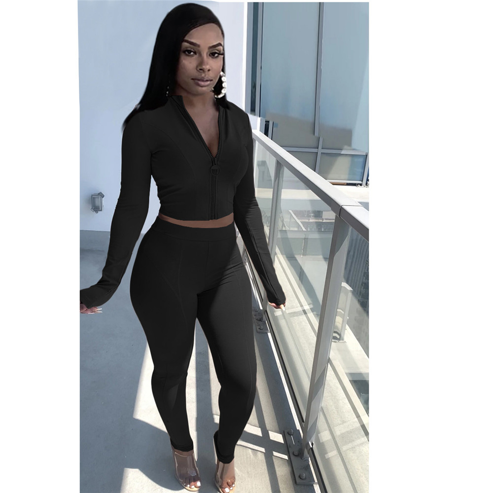 Fall Winter Women Tracksuits Plus size 2XL Outfits Long Sleeve Jacket and Pants Casual Solid Sportswear Outwork Sweatsuits Outdoor Jogger Suits Clothi