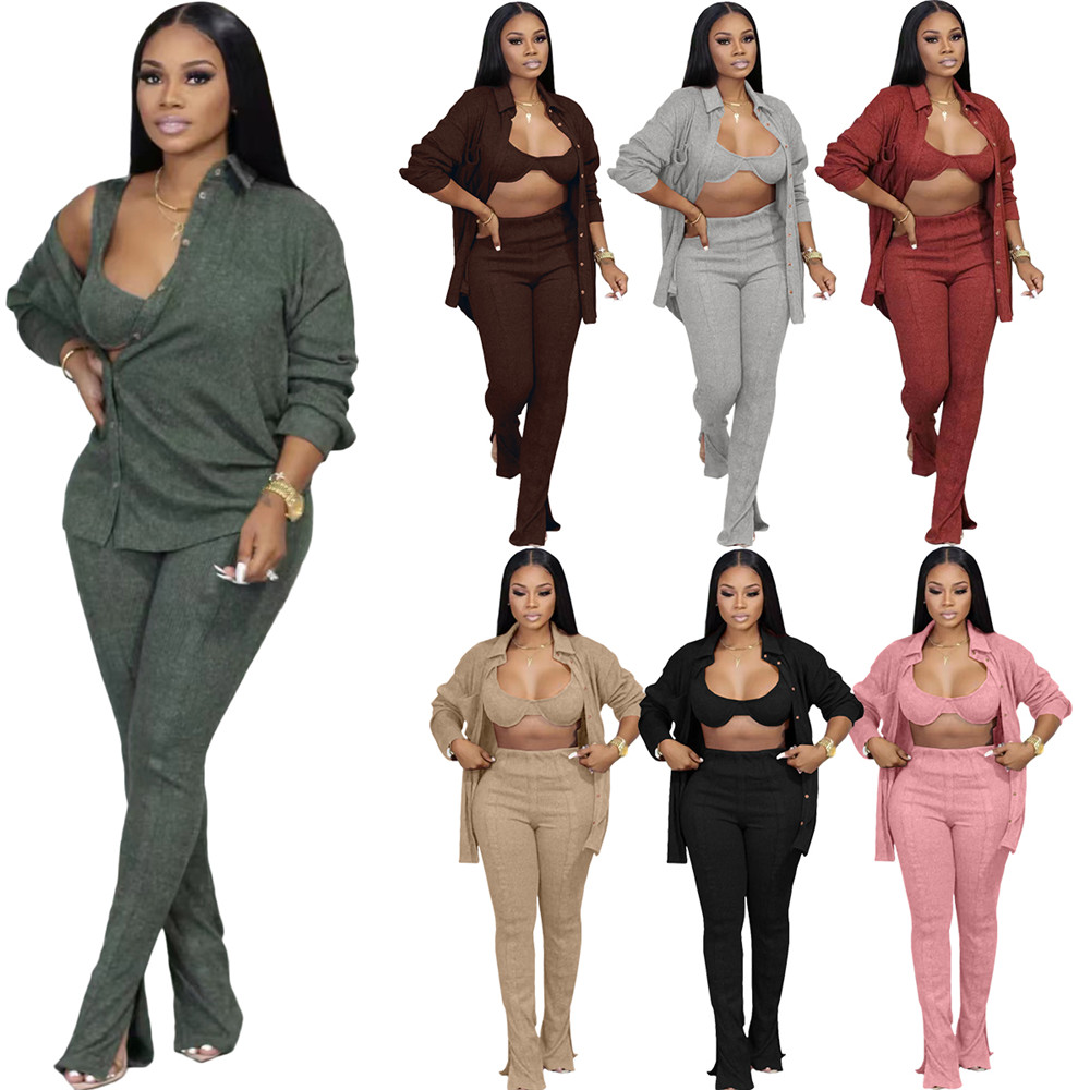 Fall Winter Knitted Tracksuits 3 Pieces Sets Women Outfits Long Sleeve Cardigan Shirt tank top and Pants 3pcs Matching Set Casual Sports Suits Sweatsuits 8594, Brown
Fall Winter Knitted Tracksuits 3 Pieces Sets Women Outfits Long Sleeve Cardigan Shirt tank top and Pants 3pcs Matching Set Casual Sports Suits Sweatsuits 8594, Brown