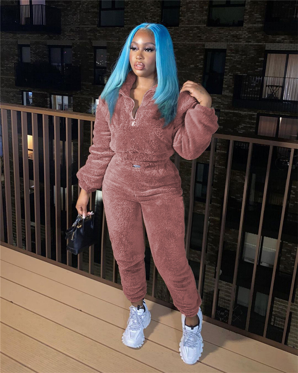 Fall Winter Women Tracksuits Fleece Sweatsuits Long Sleeve Pullover Top and Pants Two Piece Sets Casual Solid Outfits Thick Warm Sportswear Jogging su