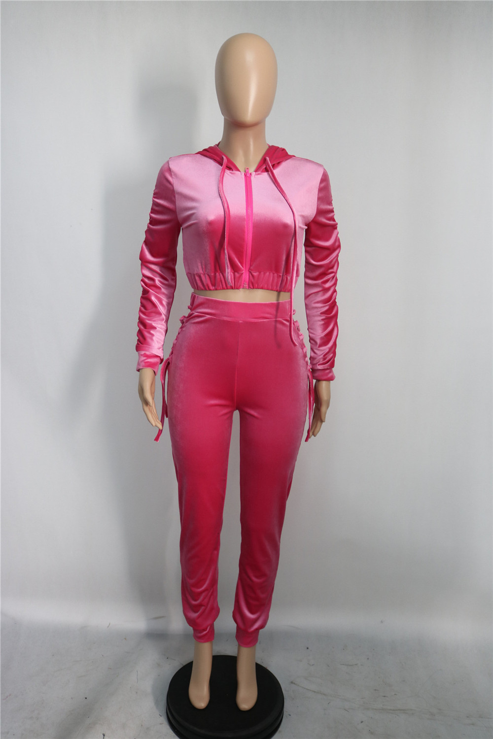 Fall Winter Velvet Tracksuits Women Sweatsuits Long Sleeve Hooded Jacket and Bandage Pants Two Piece Sets Outwork Outfits Casual Jogger suits Sporswea