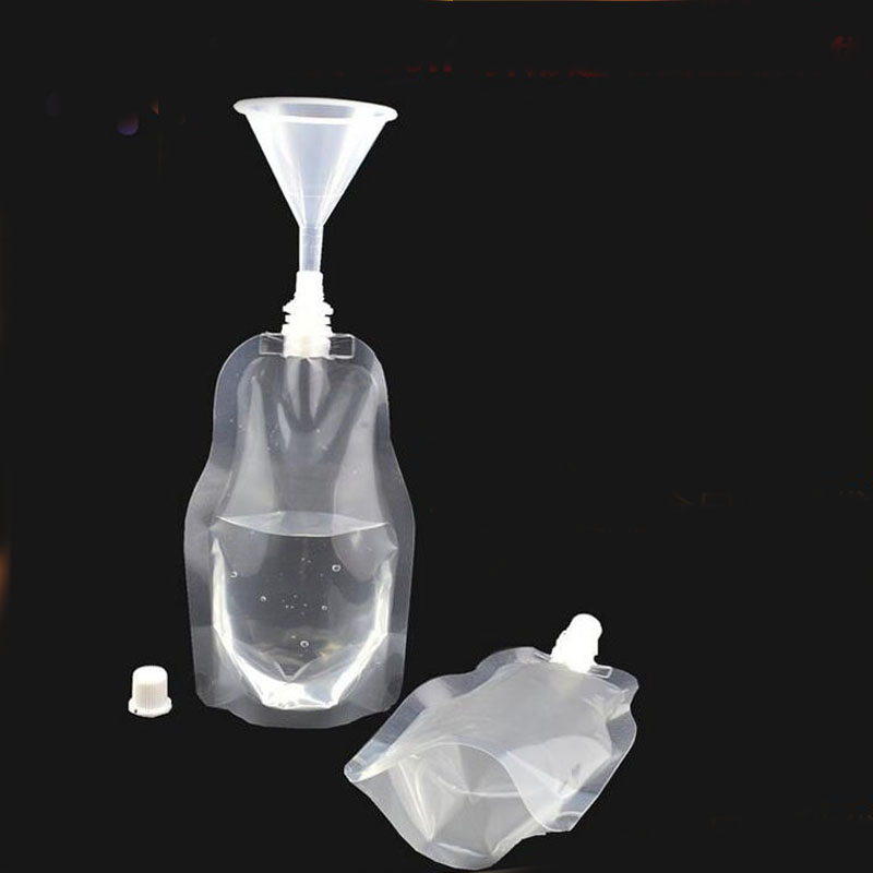 250ml Stand-up Transparent Plastic Drink Packaging Bag Spout Pouch for Beverage Liquid DIY Juice Milk Coffee