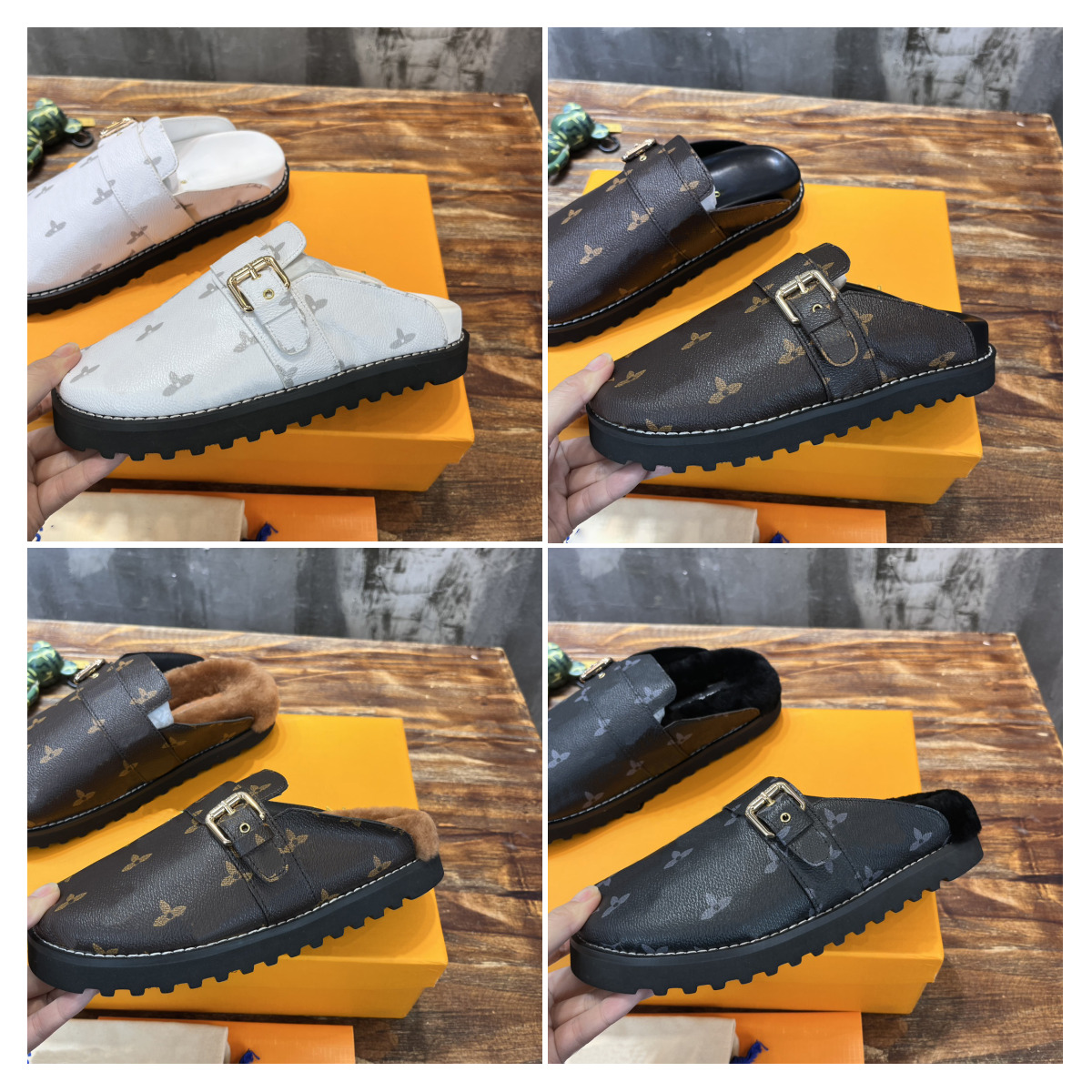 Cosy Comfort Clog Sandals Designer Women Men Flat Fur Leather Mules Slippers Fashion Winter Warm Plush Slides Size 35-45, Color-6
Cosy Comfort Clog Sandals Designer Women Men Flat Fur Leather Mules Slippers Fashion Winter Warm Plush Slides Size 35-45, Color-6