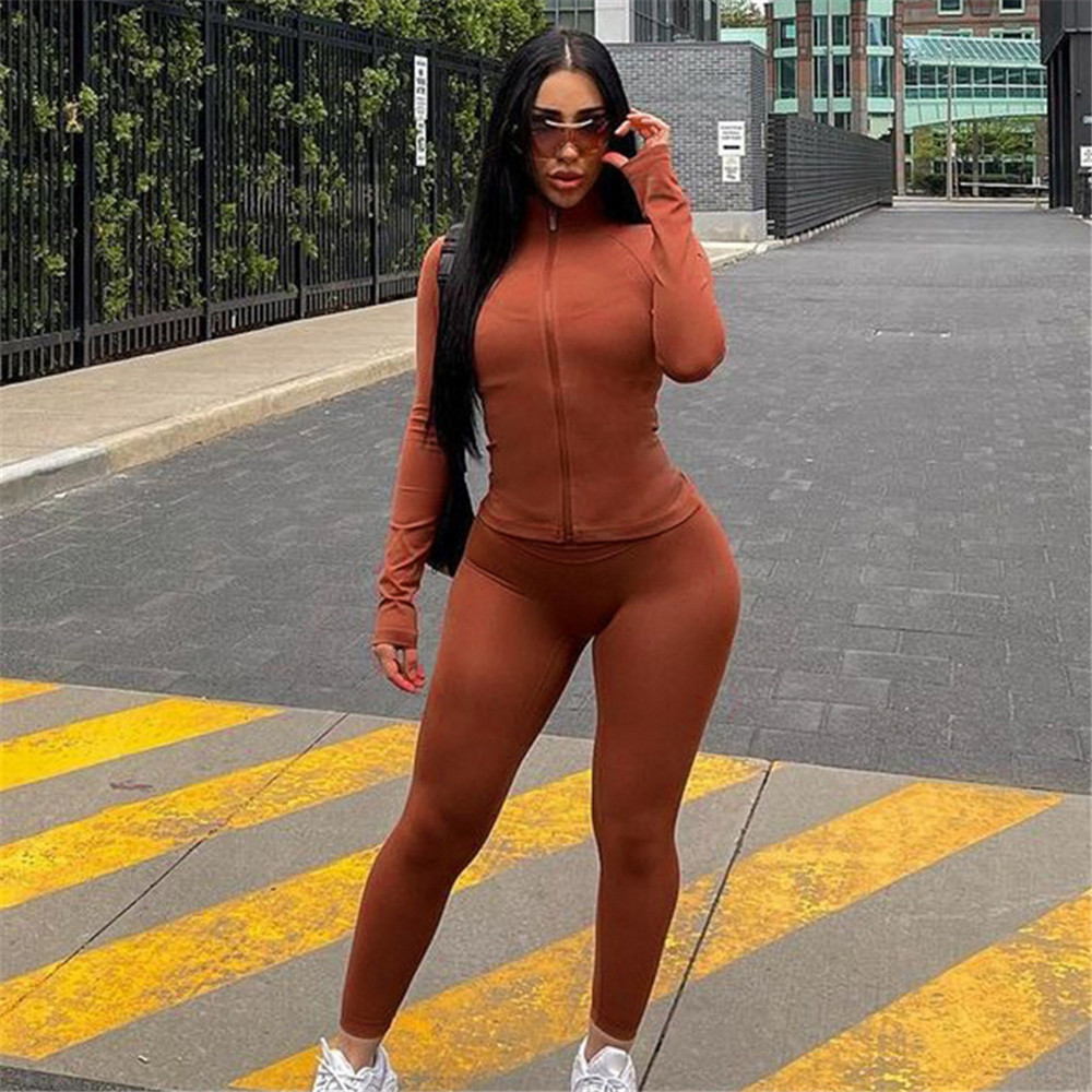 Fall Winter Tracksuits Women Outfits Plus size 2XL Long Sleeve Jacket and Pants Two Piece Sets Casual Workout Sportswear Solid Sweatsuits Jogging suit