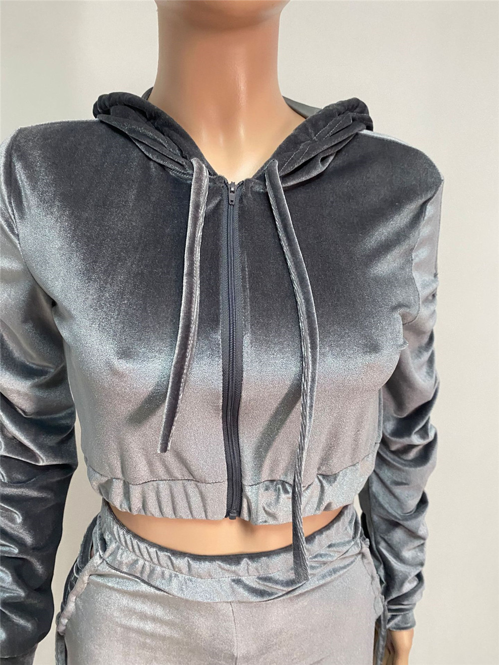 Fall Winter Velvet Tracksuits Women Sweatsuits Long Sleeve Hooded Jacket and Bandage Pants Two Piece Sets Outwork Outfits Casual Jogger suits Sporswea