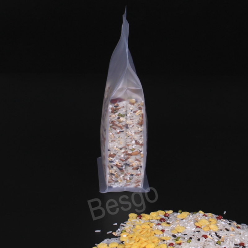 6 Sizes Plastic Matt Transparent Storage Bags Heat Sealable Resealable Zip Stand-Up Pouch Food Bean Storage Packaging Bag BH8183 TQQ