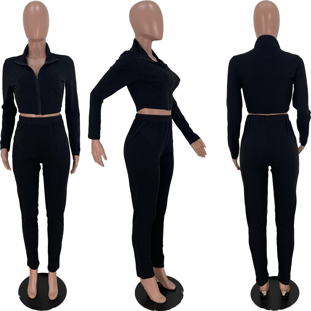 Fall Winter Women Tracksuits Plus size 2XL Outfits Long Sleeve Jacket and Pants Casual Solid Sportswear Outwork Sweatsuits Outdoor Jogger Suits Clothi