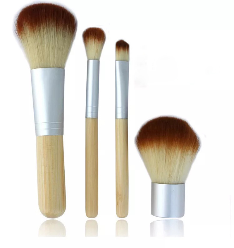 4pcs Bamboo Brushes Foundation Makeup Eye Shadow Blush Brush Cosmetic Set makeup brush set X250910