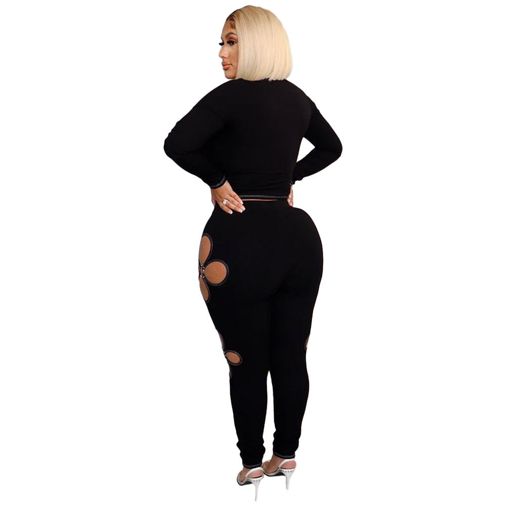 Fall Winter Tracksuits Women Sweatsuits Long Sleeve Pullover Sweatshirt and Pants Two Piece Sets Outwork Outfits Casual Cut out Sporswear Clothing 857