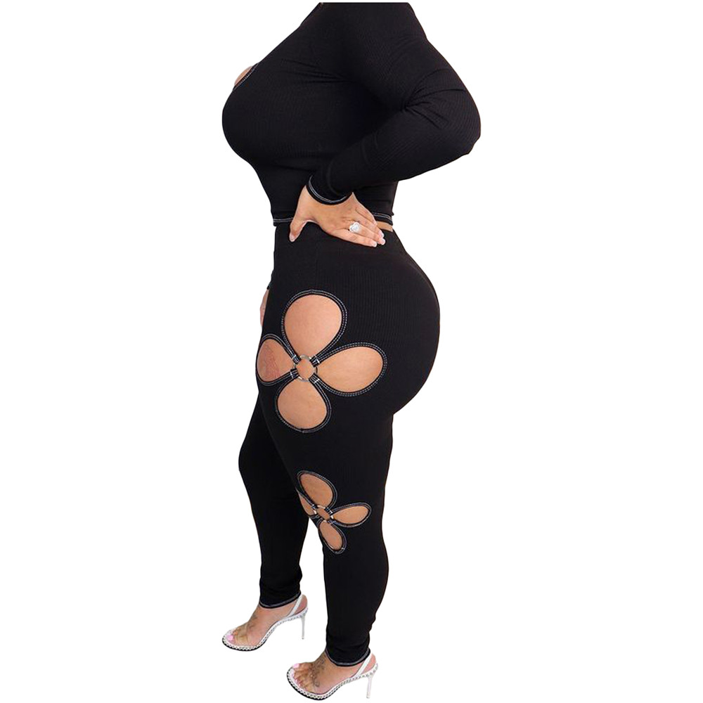 Fall Winter Tracksuits Women Sweatsuits Long Sleeve Pullover Sweatshirt and Pants Two Piece Sets Outwork Outfits Casual Cut out Sporswear Clothing 857