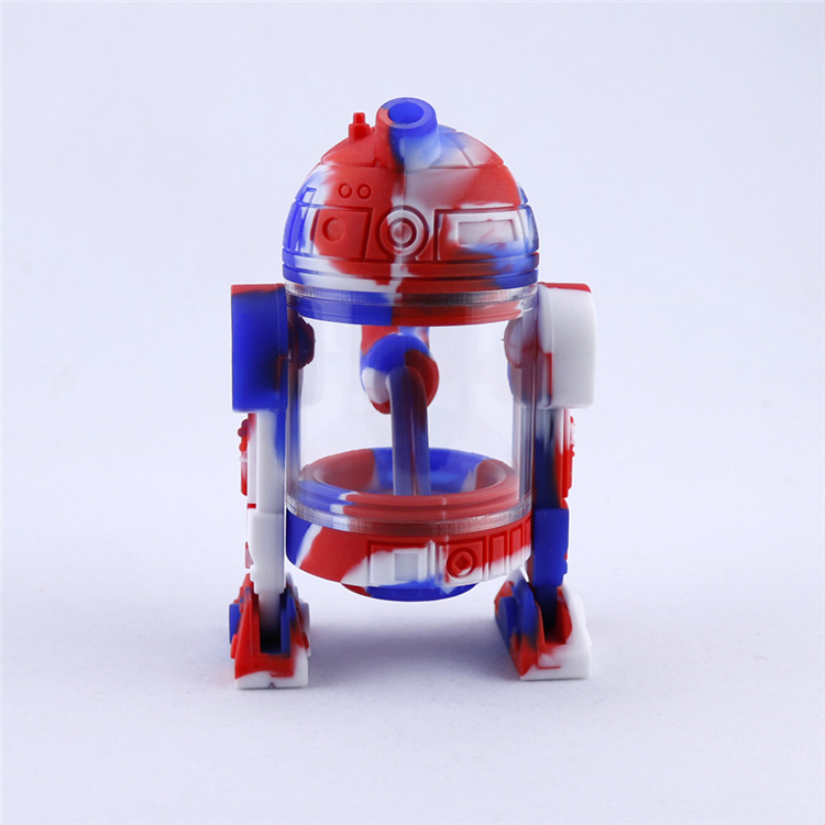 Creative design silicone water pipe bong Robot shape Glass Oil Burner Pipes unbreakable silicon smoking bubbler Hookah with glass bowl
Creative design silicone water pipe bong Robot shape Glass Oil Burner Pipes unbreakable silicon smoking bubbler Hookah with glass bowl