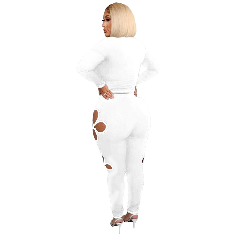 Fall Winter Tracksuits Women Sweatsuits Long Sleeve Pullover Sweatshirt and Pants Two Piece Sets Outwork Outfits Casual Cut out Sporswear Clothing 857