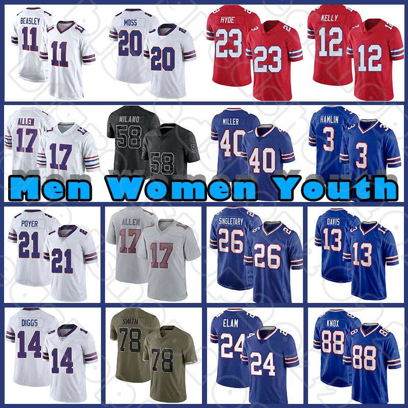 17 Josh Allen Stefon Diggs Von Miller Football Kaiir Elam Jerseys Dawson Knox Billes Devin Singletary Tre'Davious White Buffalos Gabriel Davis Jim Kelly Damar Hamlin, Custom men (b e)
17 Josh Allen Stefon Diggs Von Miller Football Kaiir Elam Jerseys Dawson Knox Billes Devin Singletary Tre'Davious White Buffalos Gabriel Davis Jim Kelly Damar Hamlin, Custom men (b e)