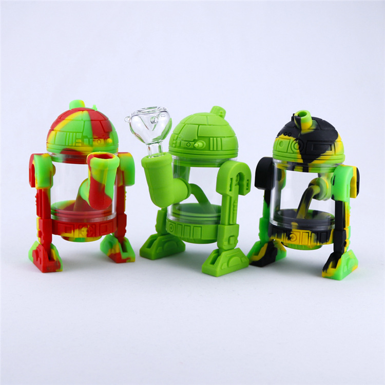 Modern robot design glass water bong 14mm glass bowl mini bongs detachable silicone bubbler smoking pipes
Modern robot design glass water bong 14mm glass bowl mini bongs detachable silicone bubbler smoking pipes