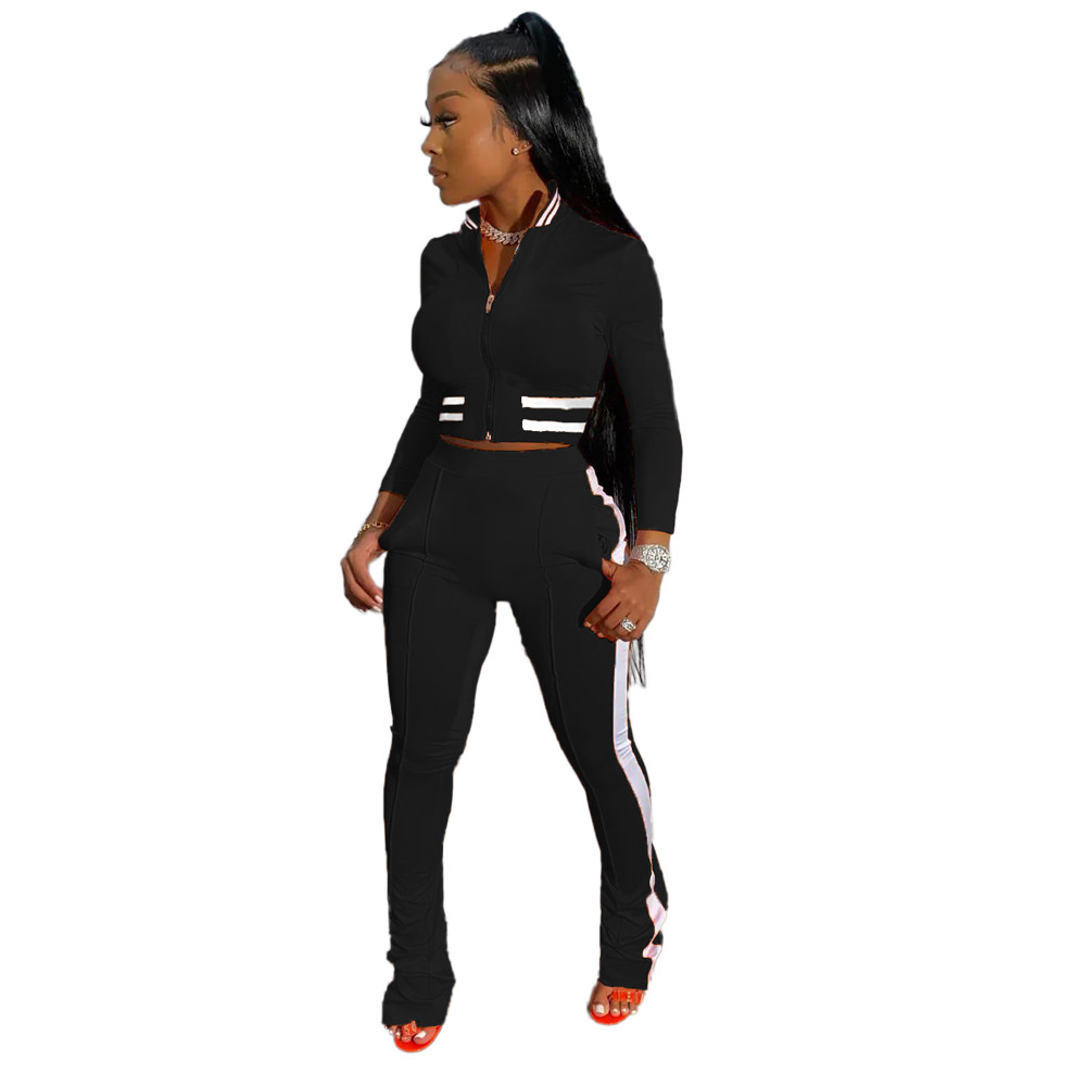 Fall Winter Clothes Women Tracksuits Plus size 2XL Outfits Long Sleeve Jacket and Pants Casual Solid Sportswear Outwork Sweatsuits Outdoor Jogging Sui